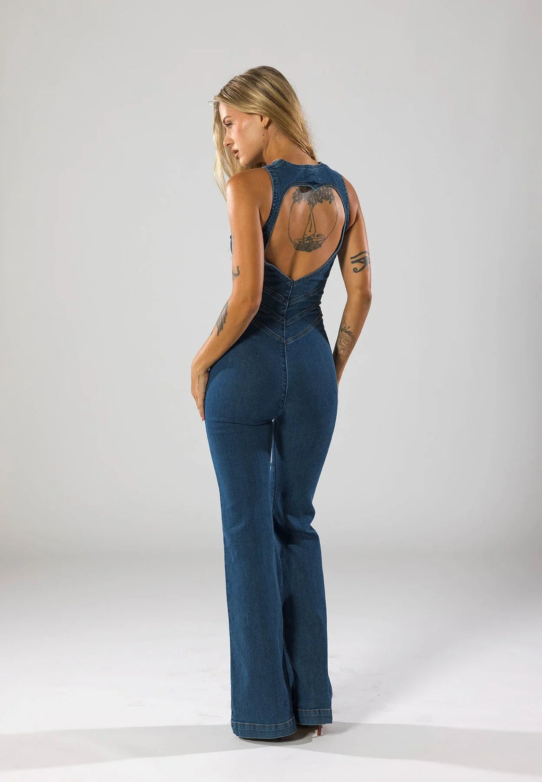 Éliane | Sculpted Denim Jumpsuit