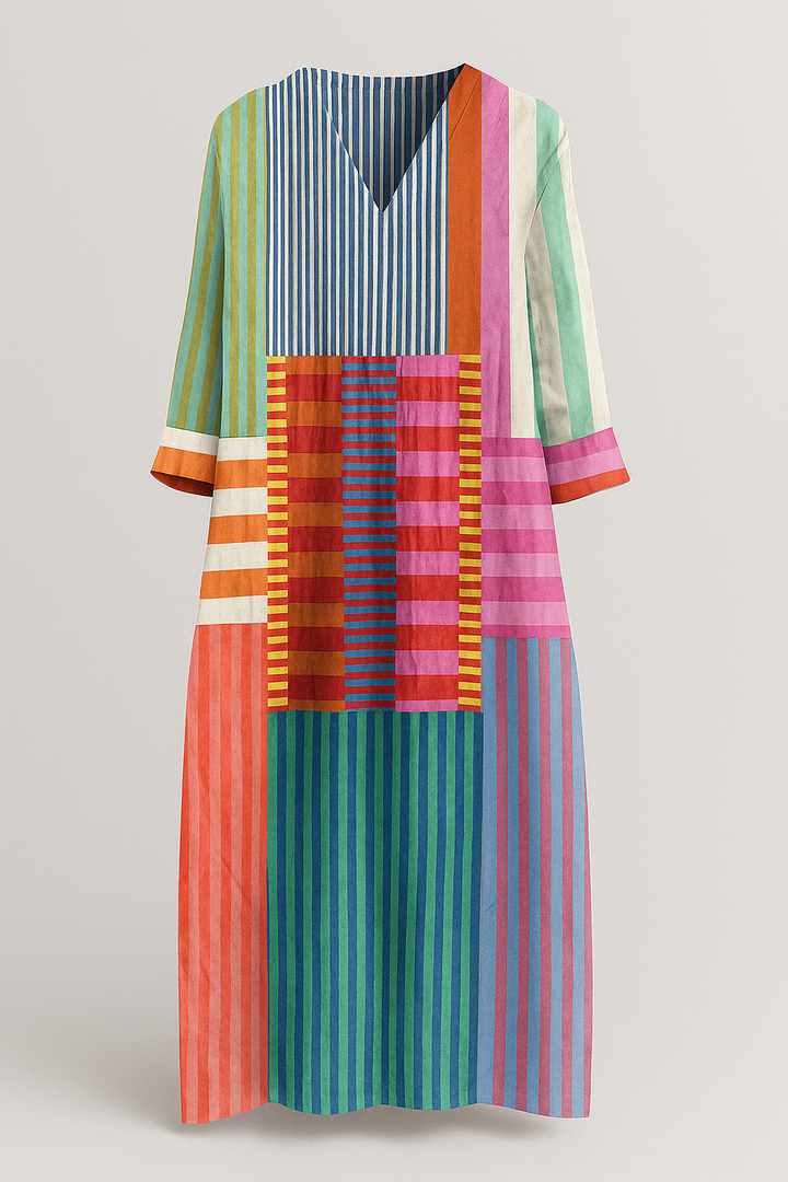 Lumina | Vintage Geometric Midi Dress