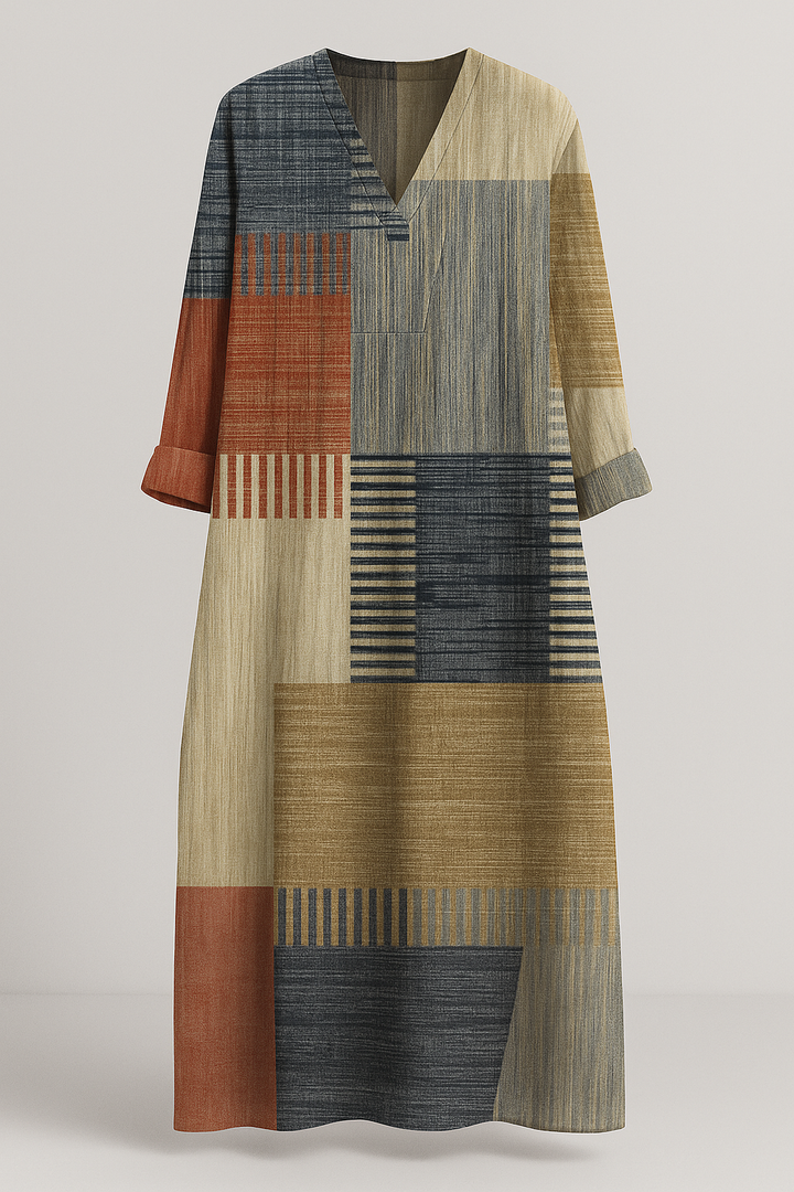 Arden | Vintage Geometric Midi Dress