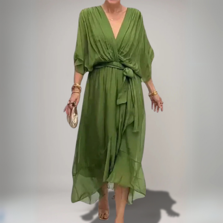 Delcie | V-Neck Chiffon Dress