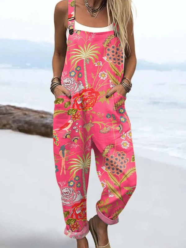 Pink Palm | Wide Leg Jumpsuit