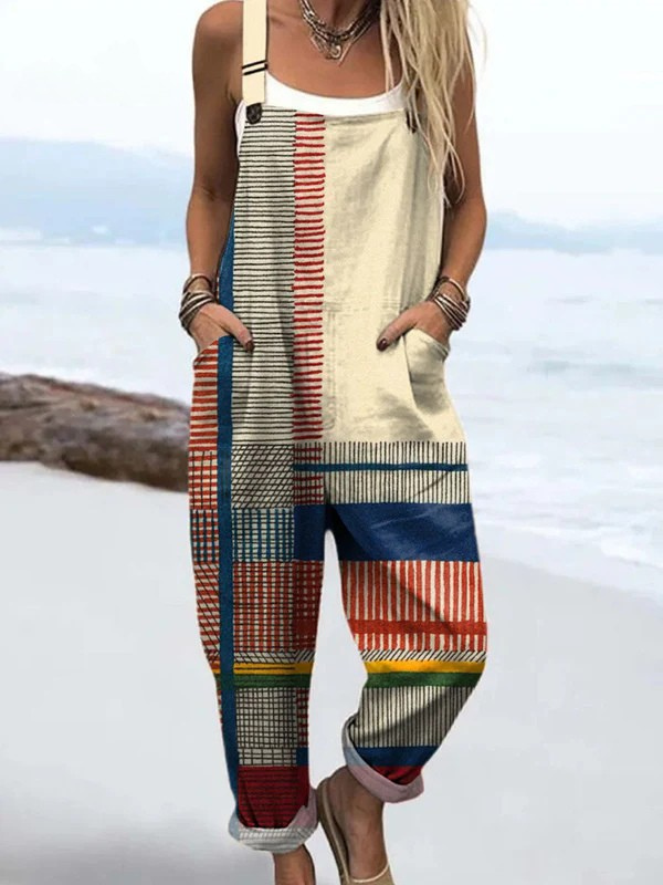 Line Pattern | Wide Leg Jumpsuit