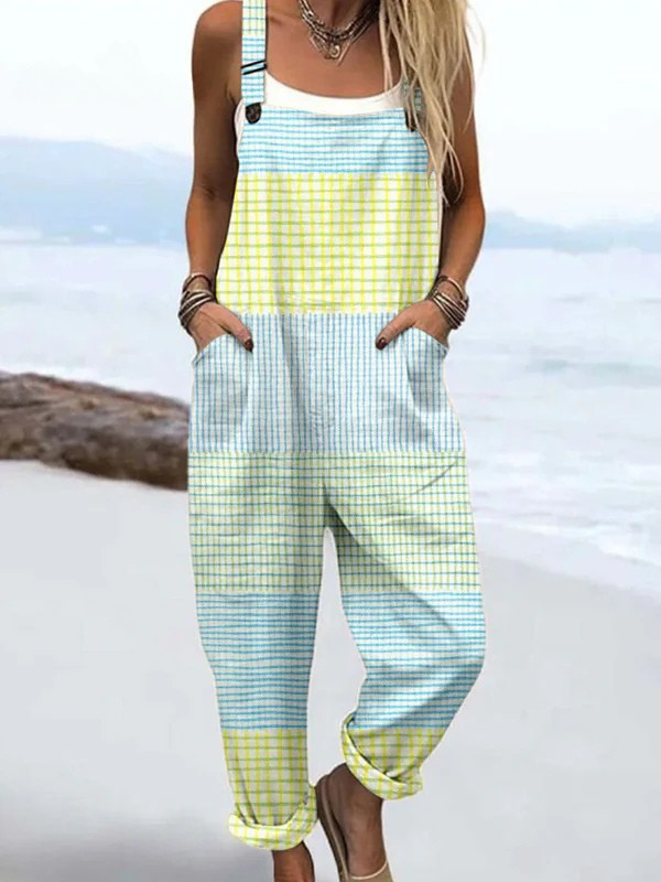 Vintage Abstract Geometric | Wide Leg Jumpsuit