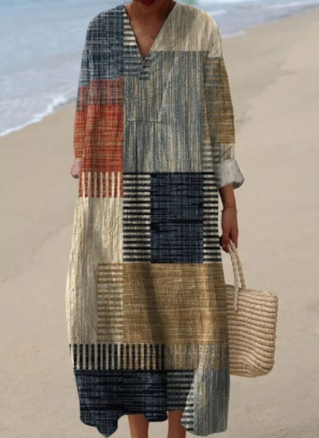 Arden | Vintage Geometric Midi Dress