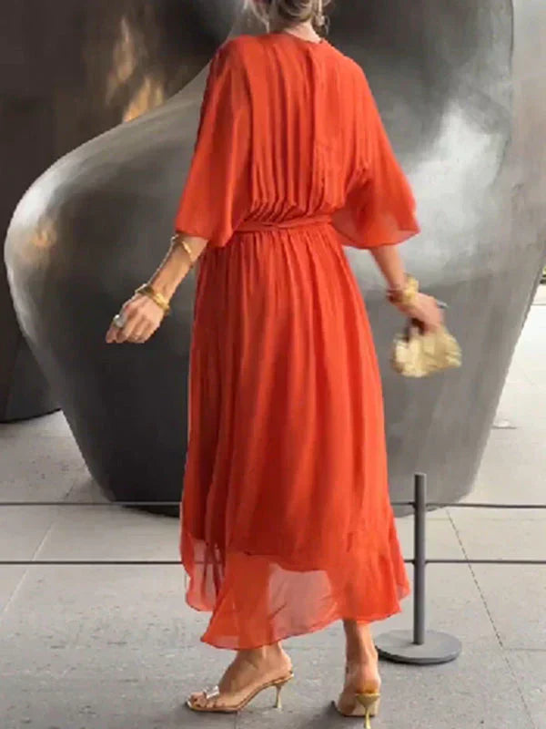 Delcie | V-Neck Chiffon Dress