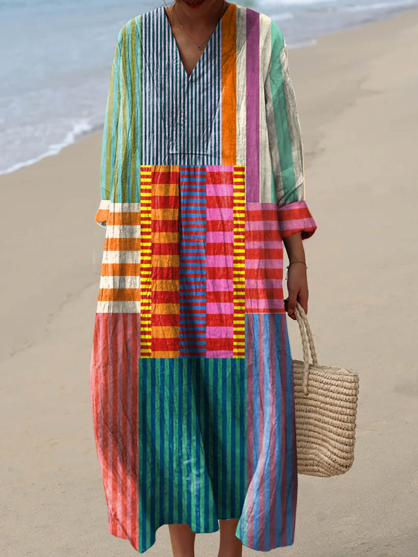 Lumina | Vintage Geometric Midi Dress