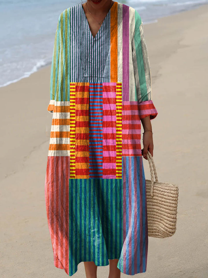 Lumina | Vintage Geometric Midi Dress