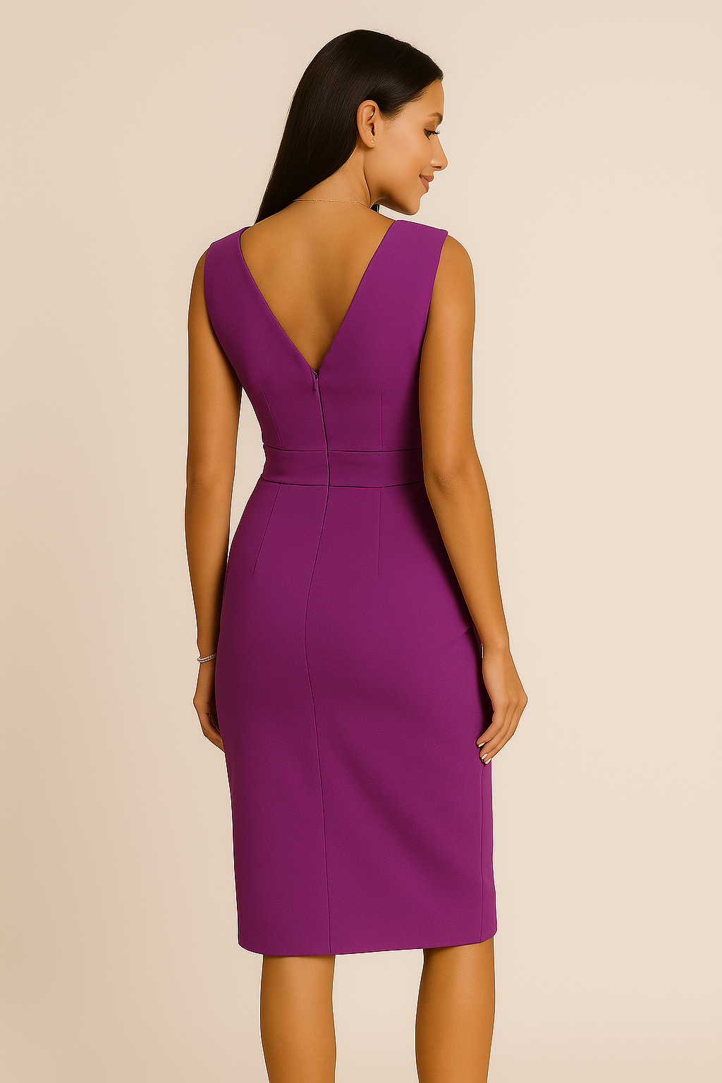 EVAENA | V-Neck Slit Dress