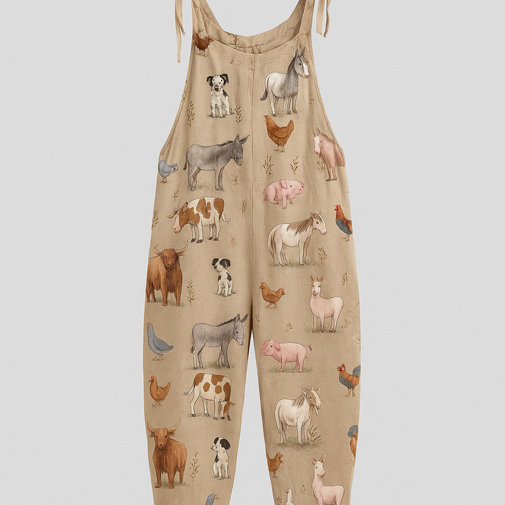 Amadelle | Vintage Animal Print Jumpsuit