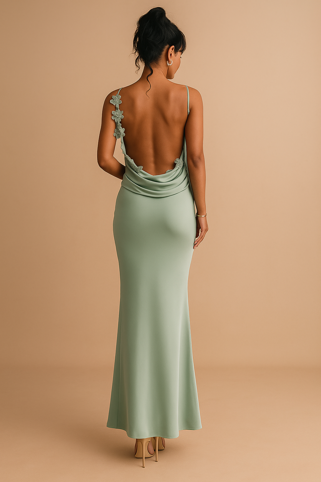 EVAENA | Backless Floral Maxi Dress