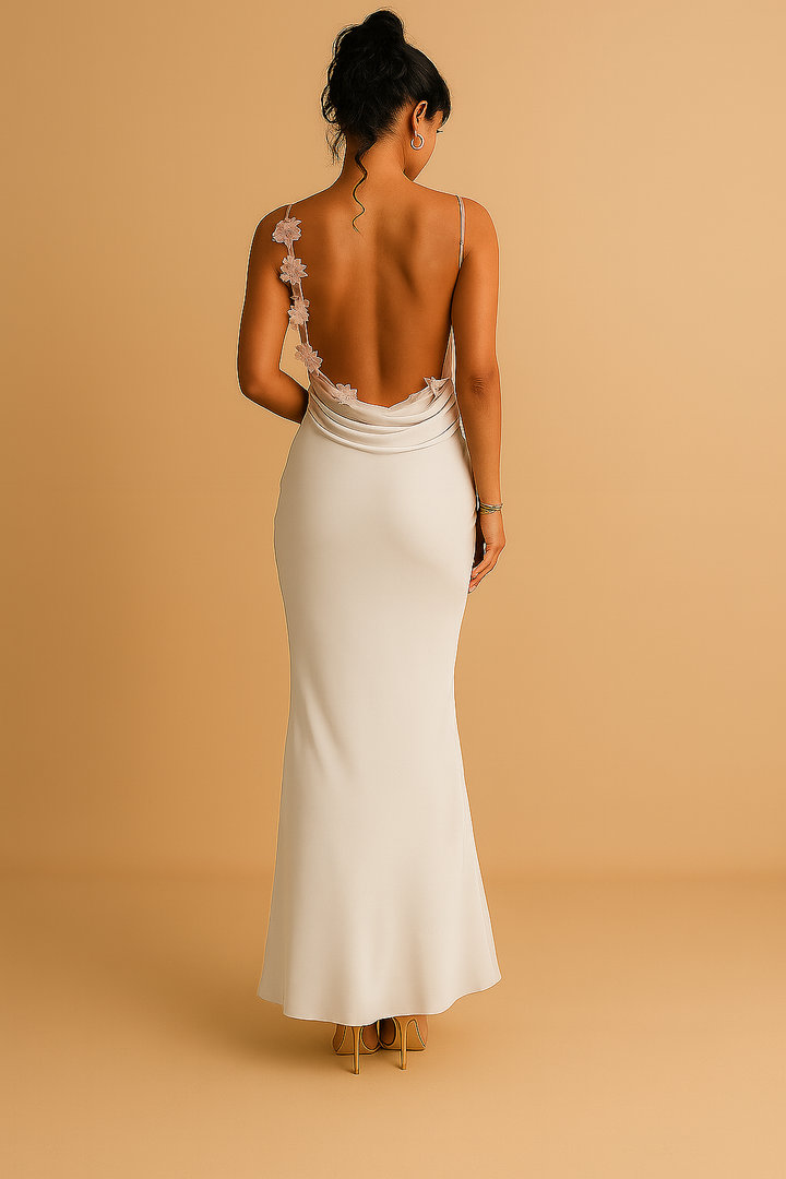EVAENA | Backless Floral Maxi Dress