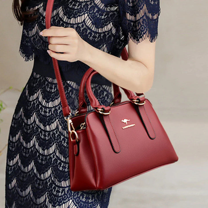 maria™ – burgundy handbag with double handles