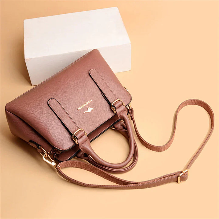 maria™ – burgundy handbag with double handles