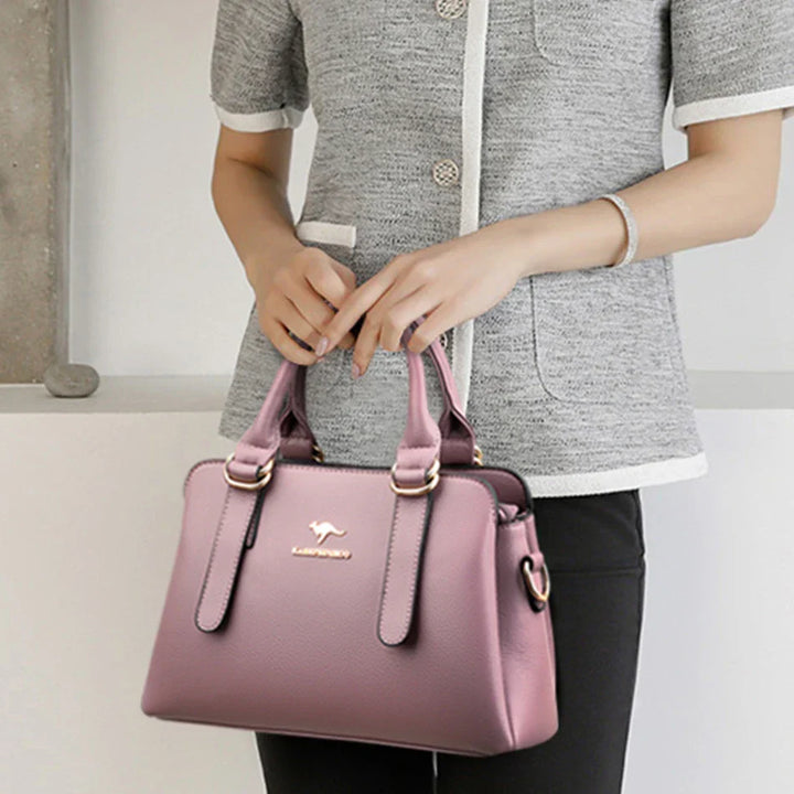 maria™ – burgundy handbag with double handles