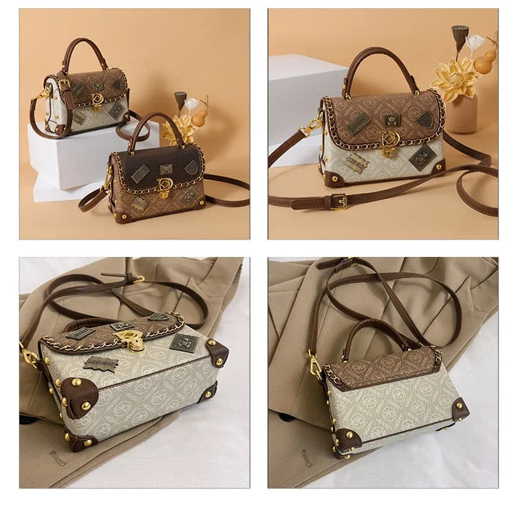 zelda™ – retro shoulder bag with monogram and gold details