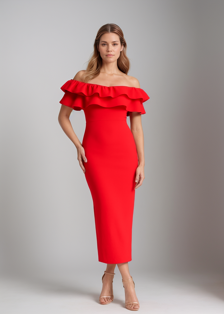 Suri | Strapless Ruffle Bodycon Dress