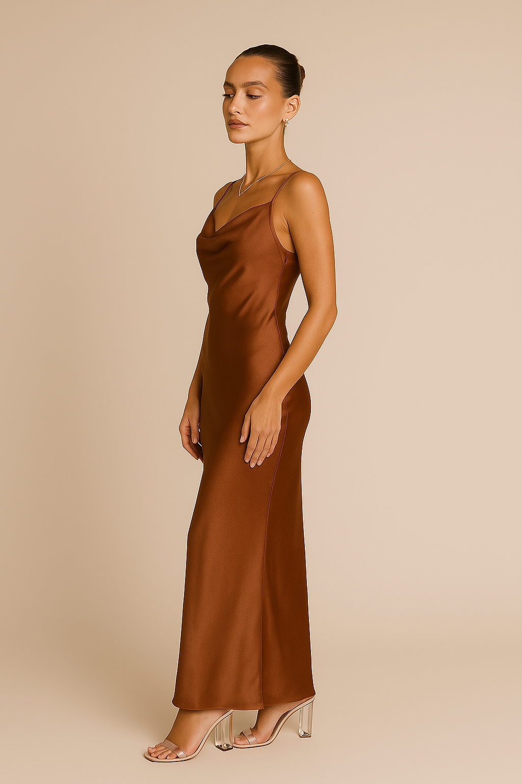 EVAENA | Long Satin Dress