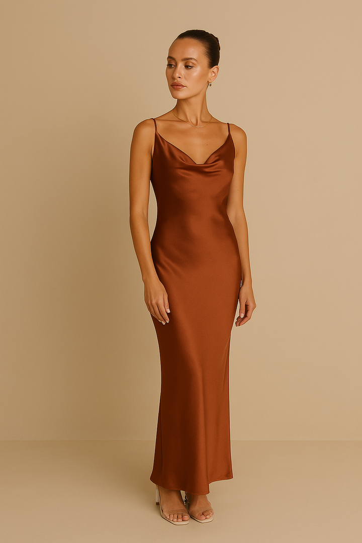 EVAENA | Long Satin Dress