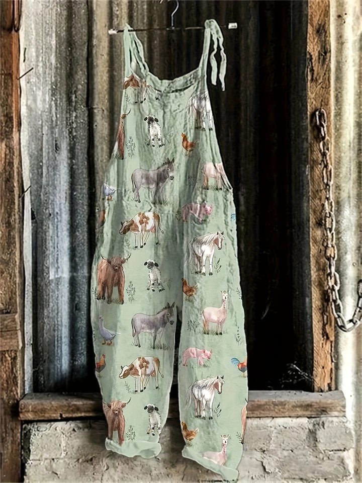 Amadelle | Vintage Animal Print Jumpsuit