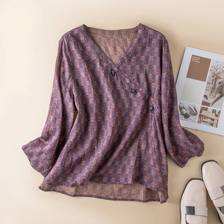 Soraya | Floral Linen Blouse