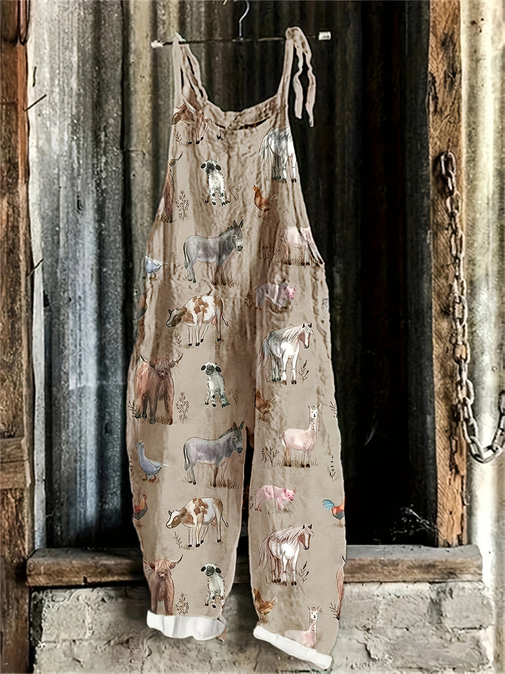 Amadelle | Vintage Animal Print Jumpsuit