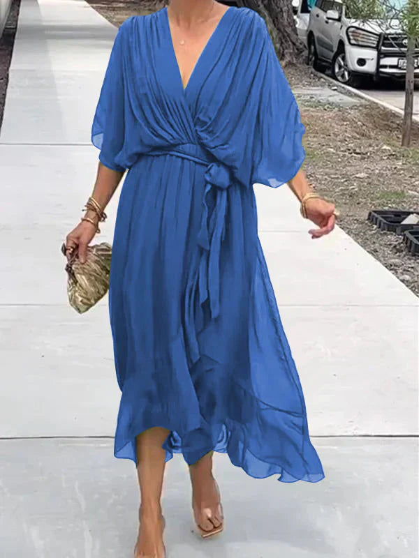 Delcie | V-Neck Chiffon Dress