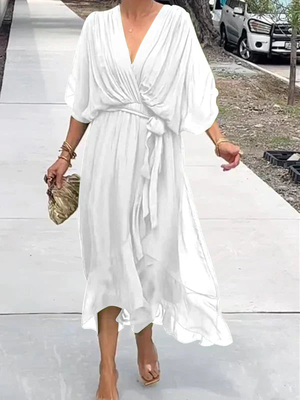 Delcie | V-Neck Chiffon Dress