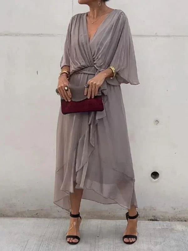 Delcie | V-Neck Chiffon Dress