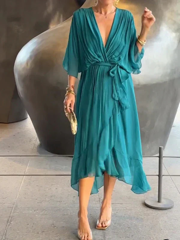 Delcie | V-Neck Chiffon Dress