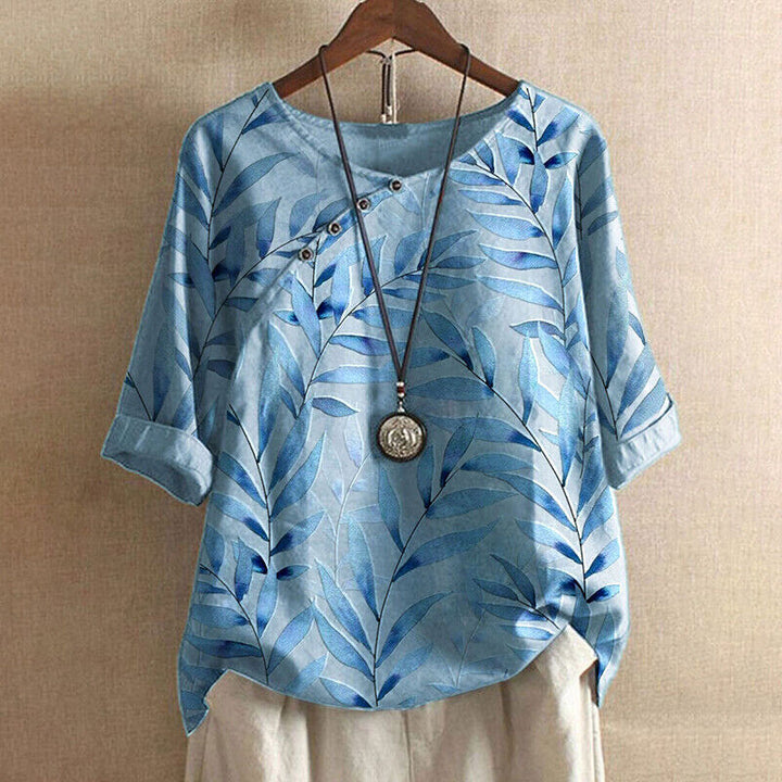 Virelle | Leaf Print Blouse